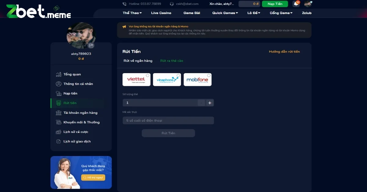 Rút Tiền Zbet - Giao Dịch An Toàn, Nhanh Chóng Và Thuận Tiện 2 Quy Trình Rút Tiền Qua Ngân Hàng